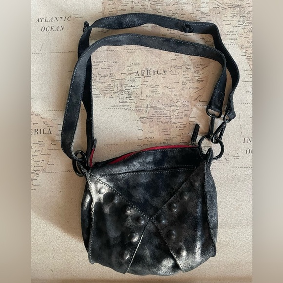 Hammitt Andrew Crossbody Convertible Leather/ Suede with Red leather Interior - Picture 7 of 16